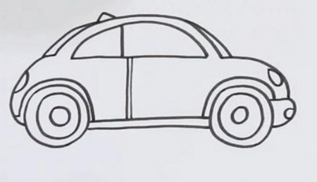 甲壳虫小汽车简笔画怎么画简单
