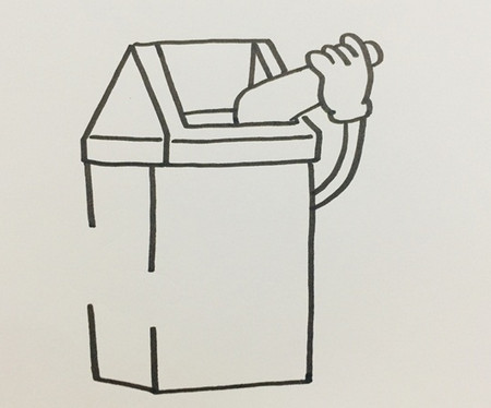 卡通垃圾桶简笔画怎么画步骤