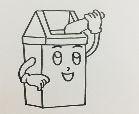 卡通垃圾桶简笔画怎么画步骤