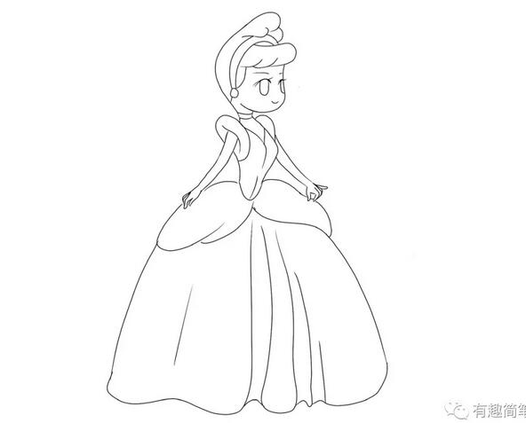 迪士尼公主灰姑娘简笔画画法