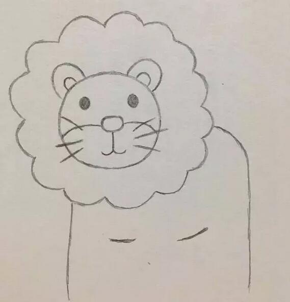 超萌的小狮子简笔画教程图片