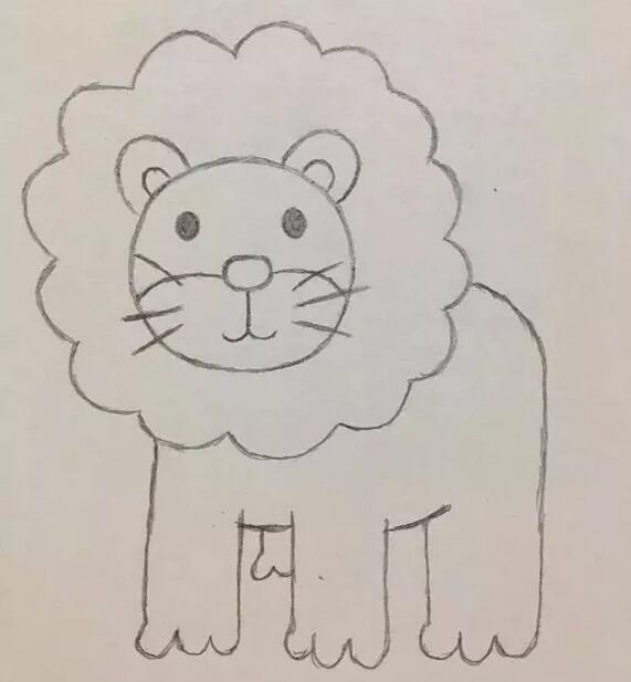 超萌的小狮子简笔画教程图片