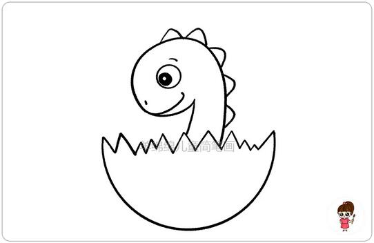 恐龙宝宝简笔画教程图片