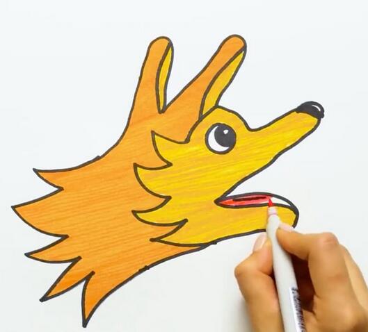 用手掌画出的卡通动物简笔画，好有创意！