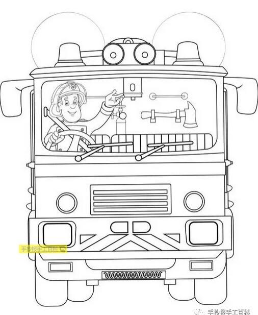 几种消防车简笔画画法图片