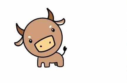 动物可爱小黄牛简笔画教程图片