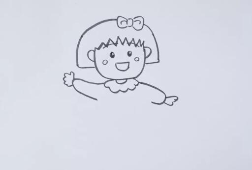 卡通人物简笔画之樱桃小丸子教程图片