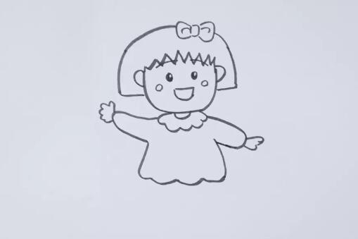 卡通人物简笔画之樱桃小丸子教程图片