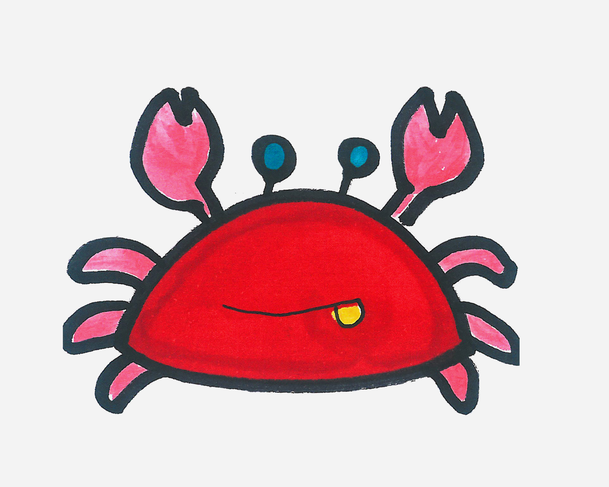 小螃蟹简笔画画法图片步骤（标语框简笔画） - 有点网 - 好手艺