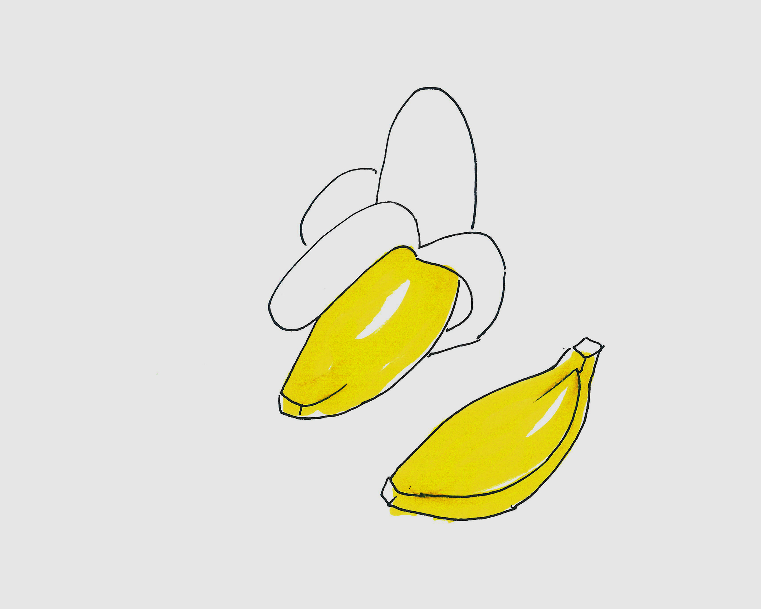 简单美术大全 创意简笔画香蕉的画法图解 肉丁儿童网