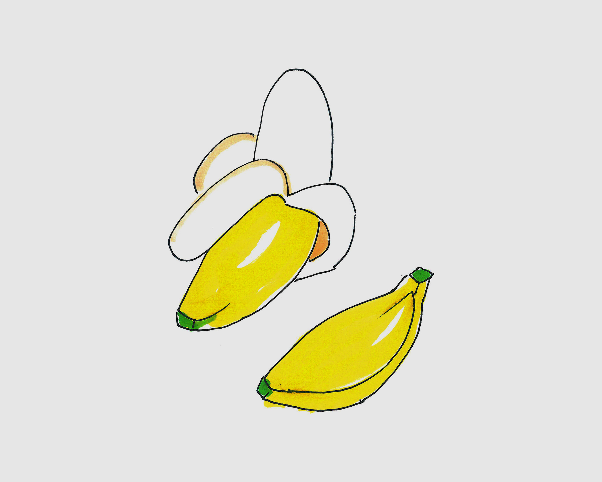 3-6岁简笔画启蒙教程 色彩香蕉的画法图解教程💛巧艺网