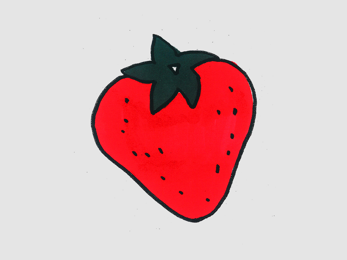 可爱彩色草莓简笔画画法图片步骤（儿童数字绘画作品） - 有点网 - 好手艺