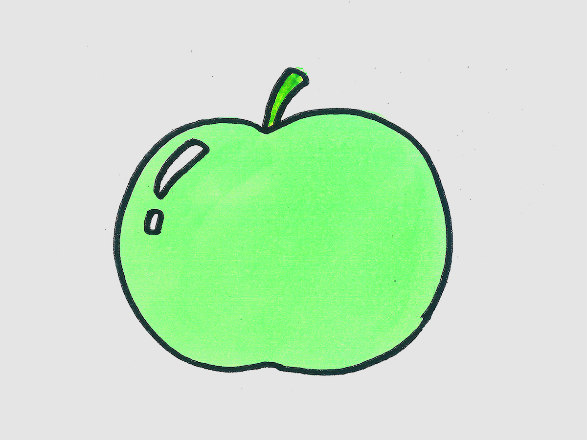画苹果初级,素描画初级苹果,画苹果简笔画_大山谷图库