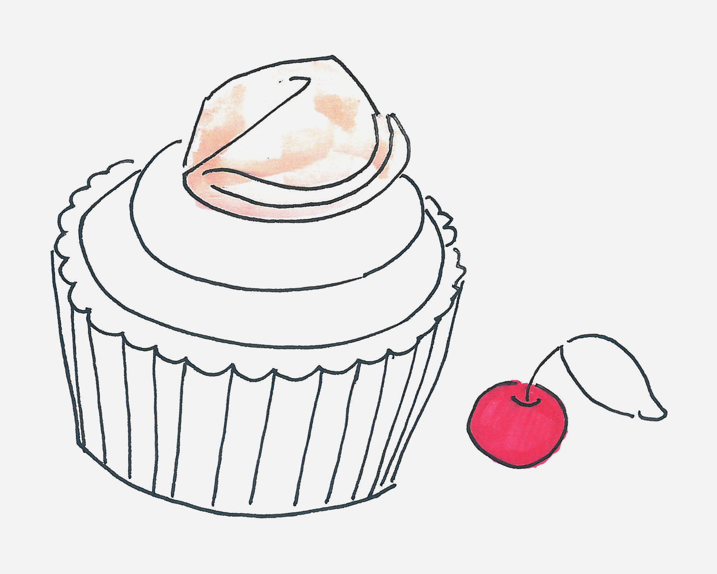 简单又漂亮简笔画食物 生日蛋糕的画法图解教程 肉丁儿童网