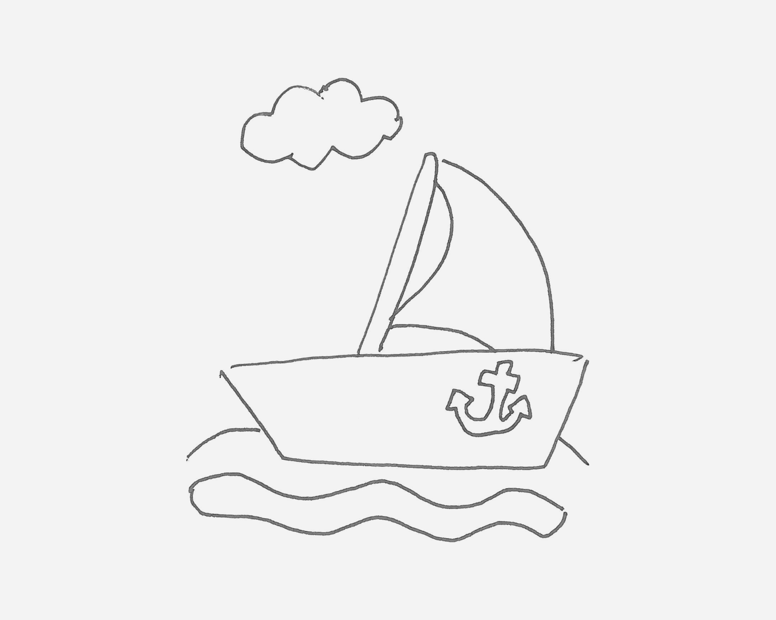 帆船简笔画画法图片步骤（国际儿童绘画大赛） - 有点网 - 好手艺