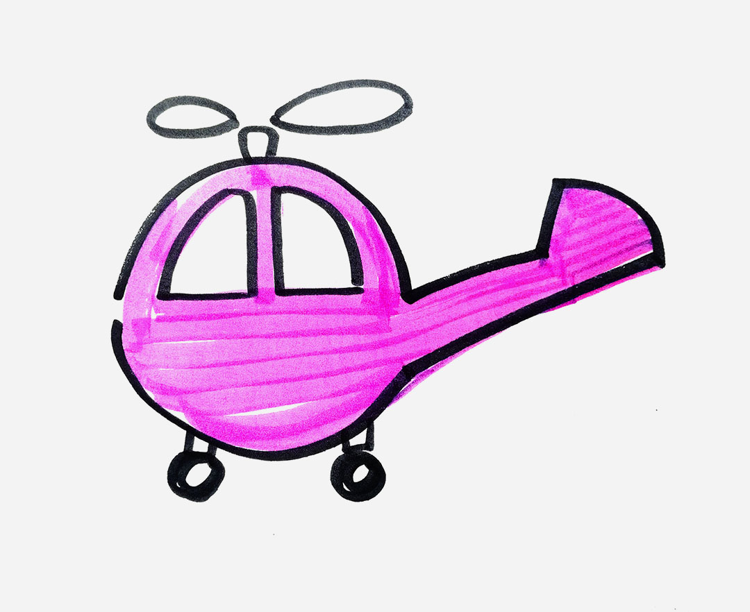 客运飞机简笔画画法图片步骤（儿童运动会绘画） - 有点网 - 好手艺