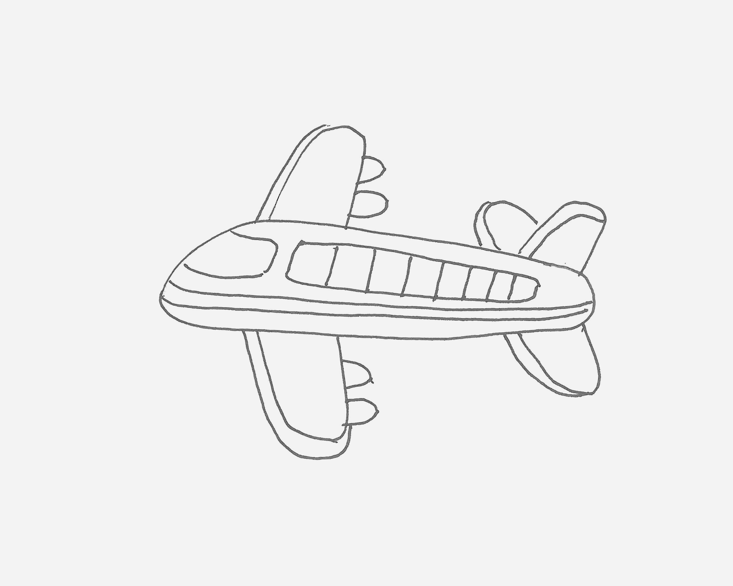 简笔画飞机 简笔画飞机的画法 - 水彩迷