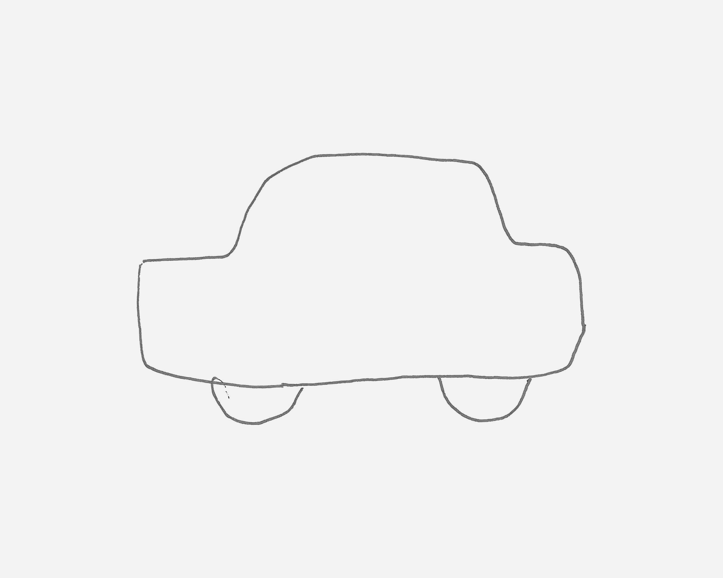 轿车简笔画教程 怎么画儿童画交通工具💛巧艺网