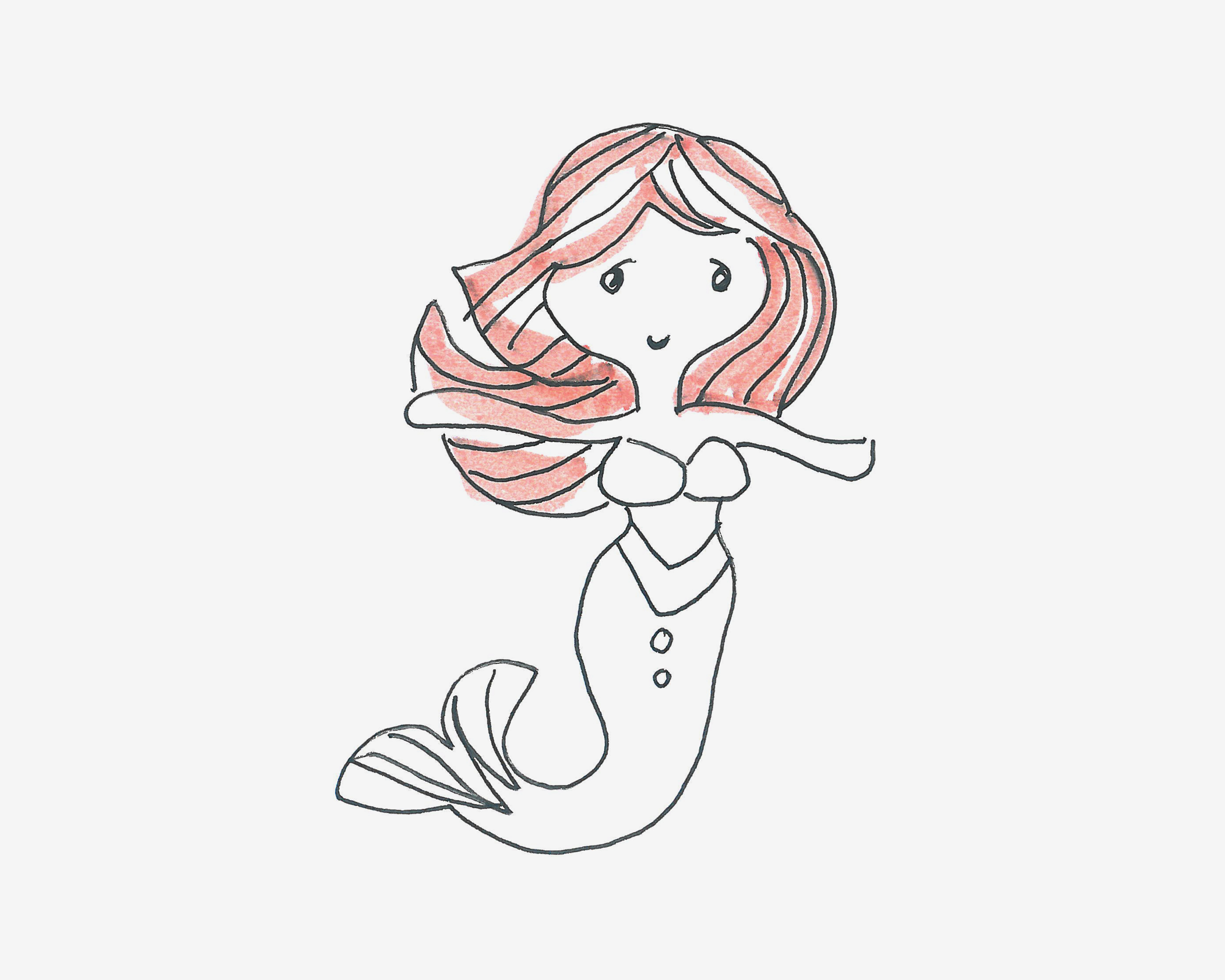 5-8岁儿童画作品 美人鱼怎么画简单又好看💛巧艺网