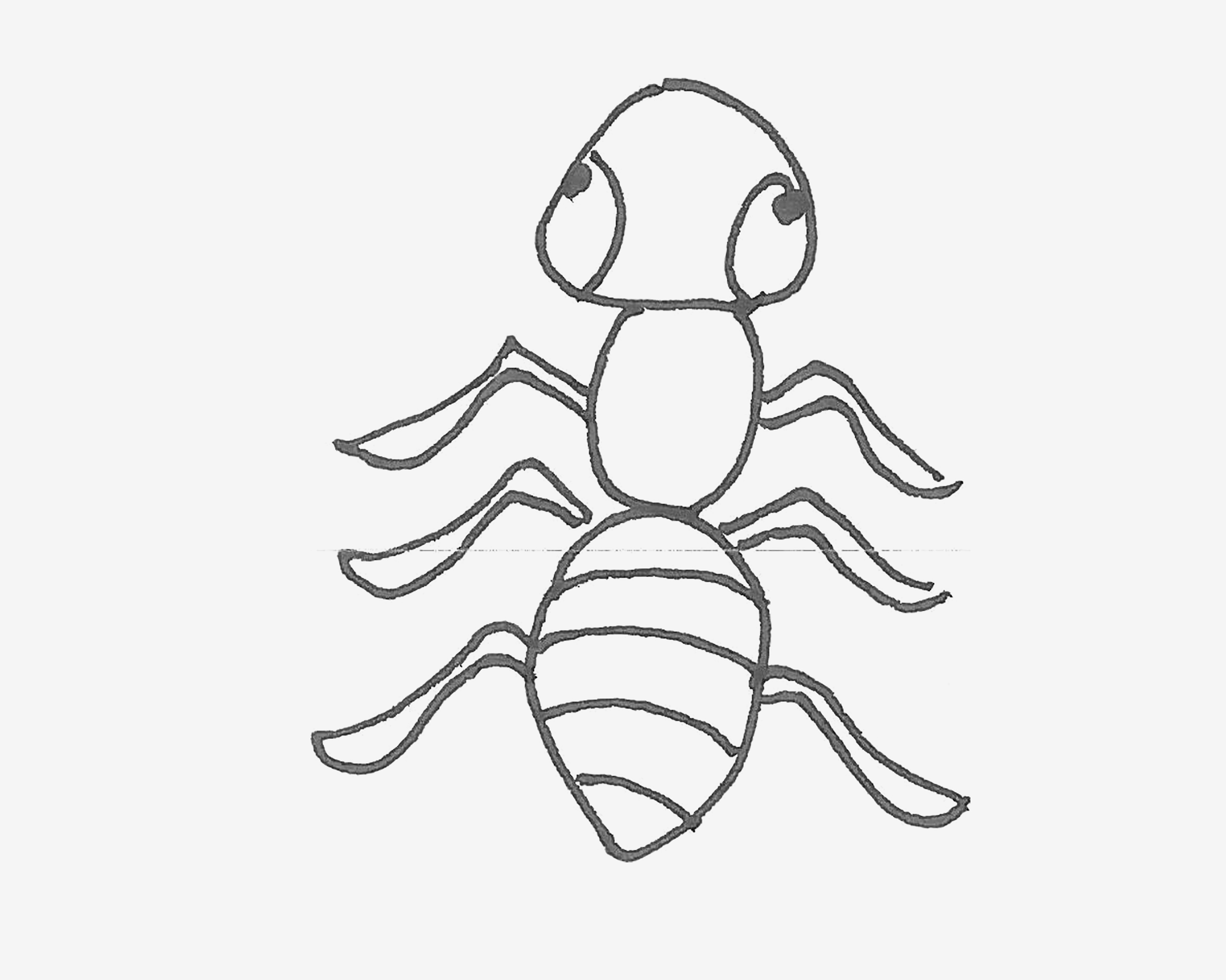幼儿彩色儿童美术画 创意简笔画蚂蚁怎么画步骤 咿咿呀呀儿童手工网