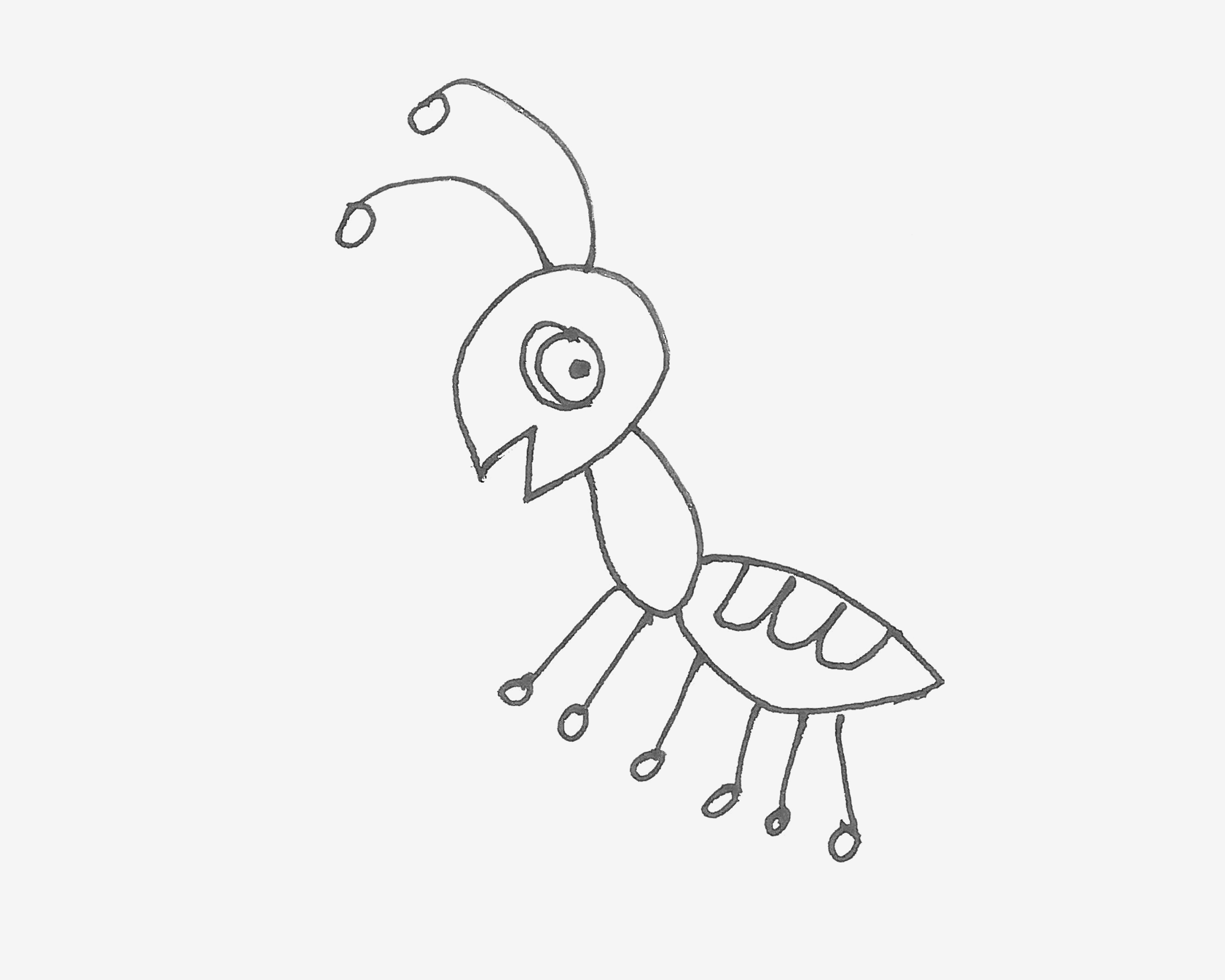 5岁儿童简笔画教程 蚂蚁怎么画💛巧艺网