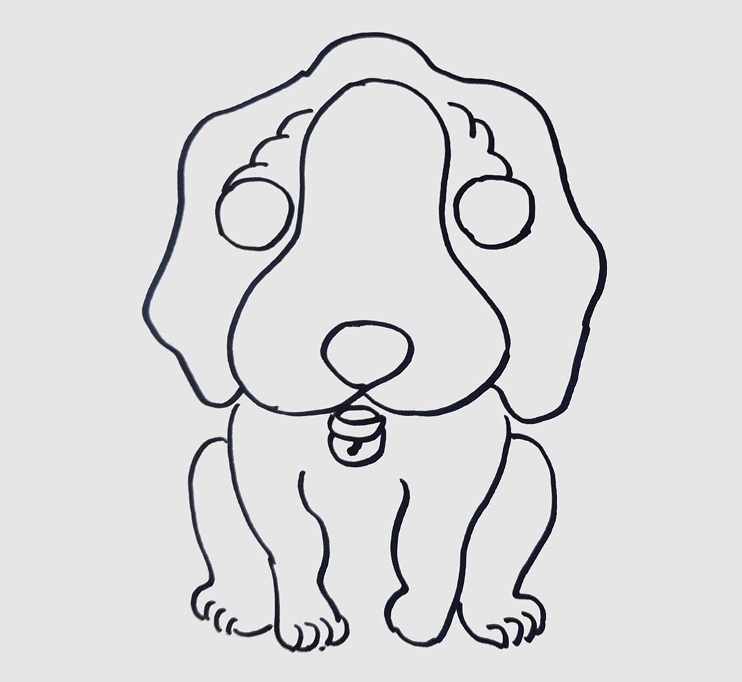 彩色狗狗简笔画画法图片步骤（劳动者儿童绘画作品） - 有点网 - 好手艺