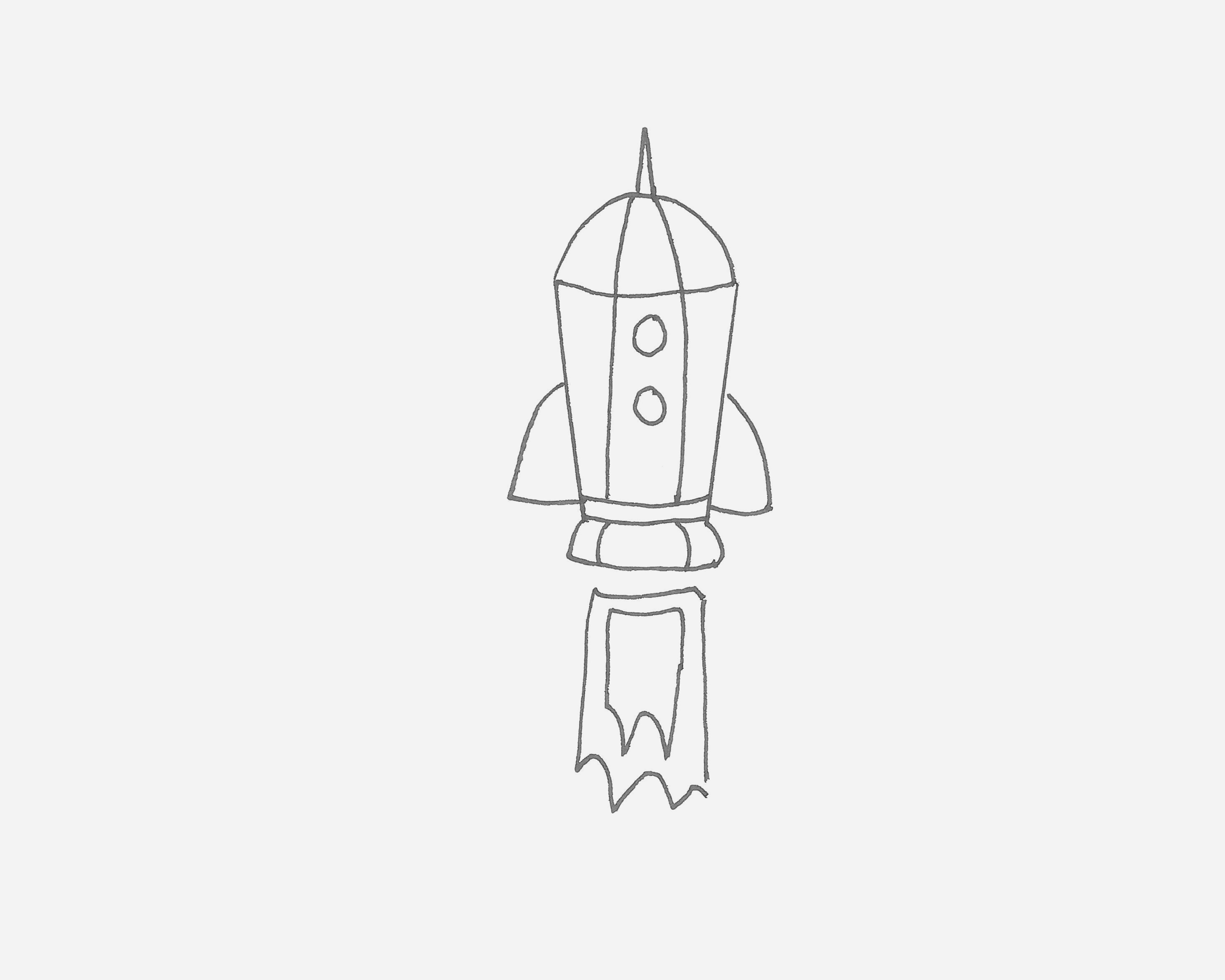 简单火箭简笔画画法图片步骤（儿童绘画桌） - 有点网 - 好手艺