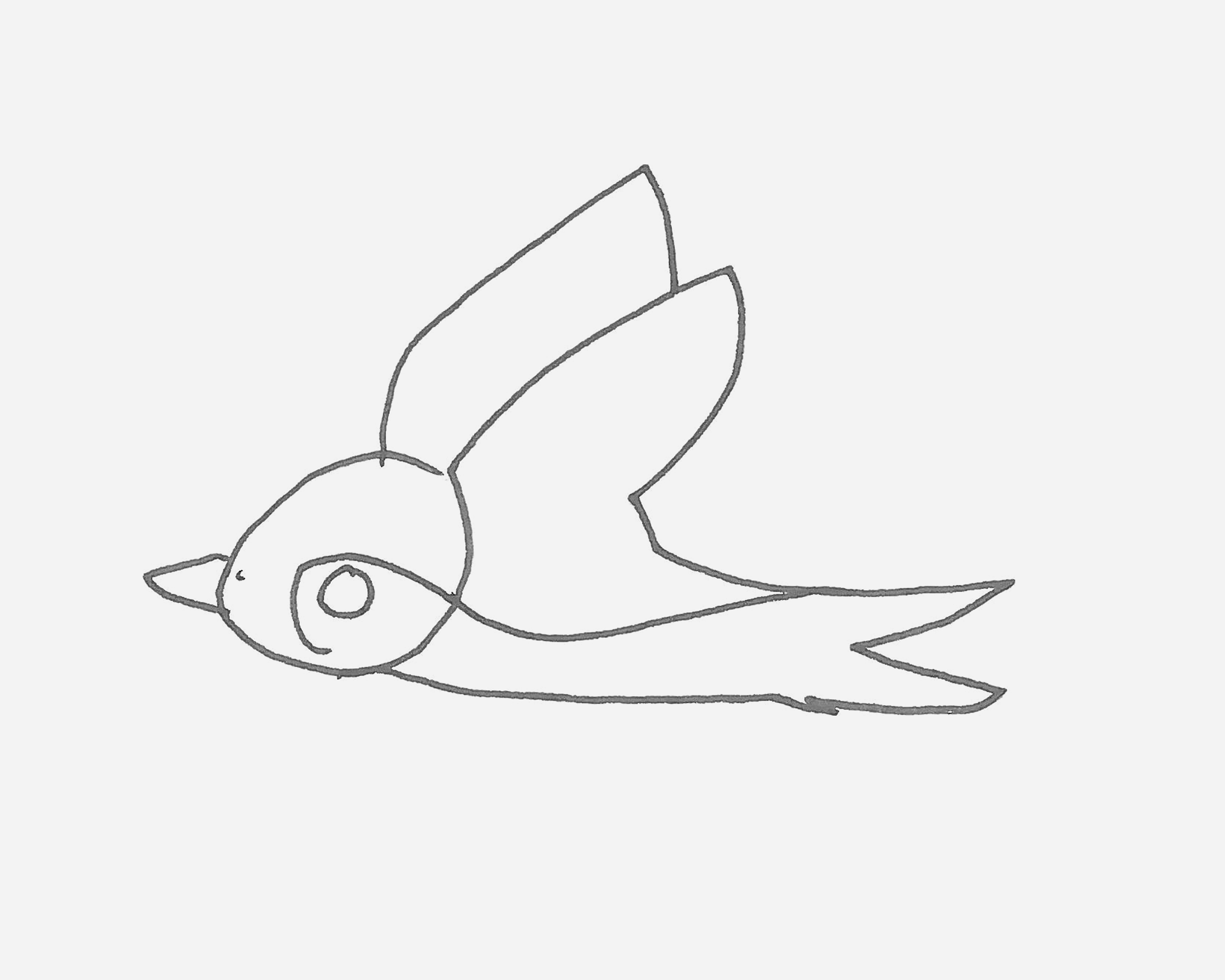 小燕子的简笔画步骤 小燕子怎么画简单画法-小鸟简笔画-欣欣简笔画