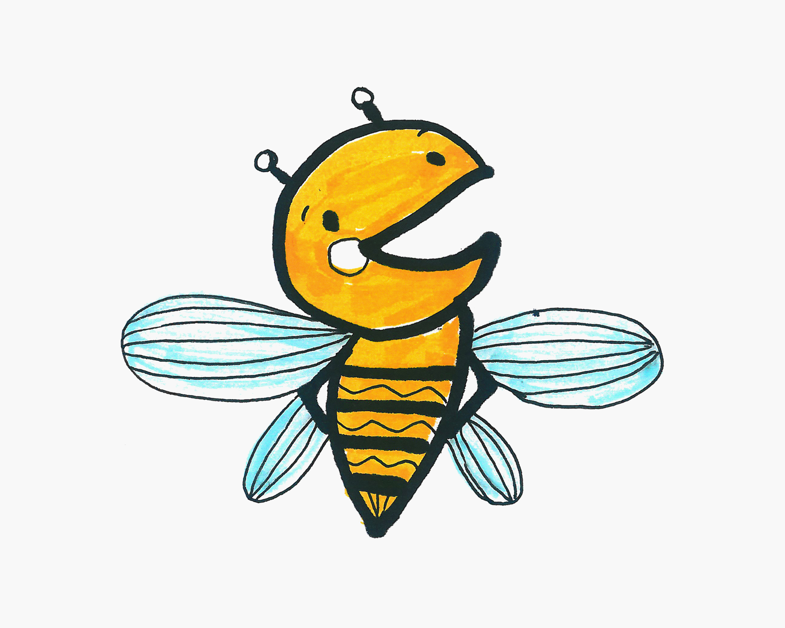 可爱的小蜜蜂简笔画画法图片步骤💛巧艺网