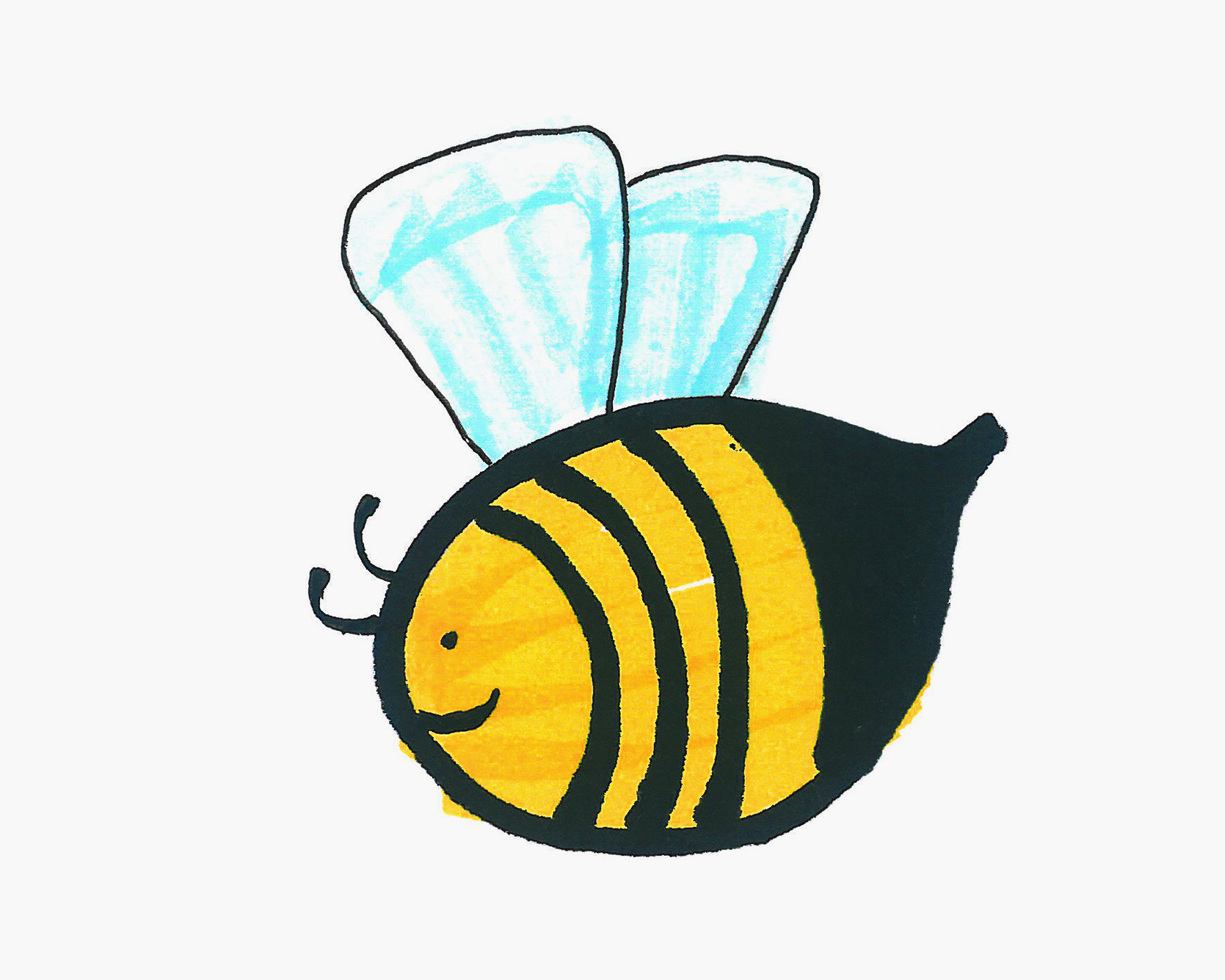 少儿彩色画画 漂亮简笔画小蜜蜂怎么画图解教程（竹子简笔画图片大全） - 有点网 - 好手艺