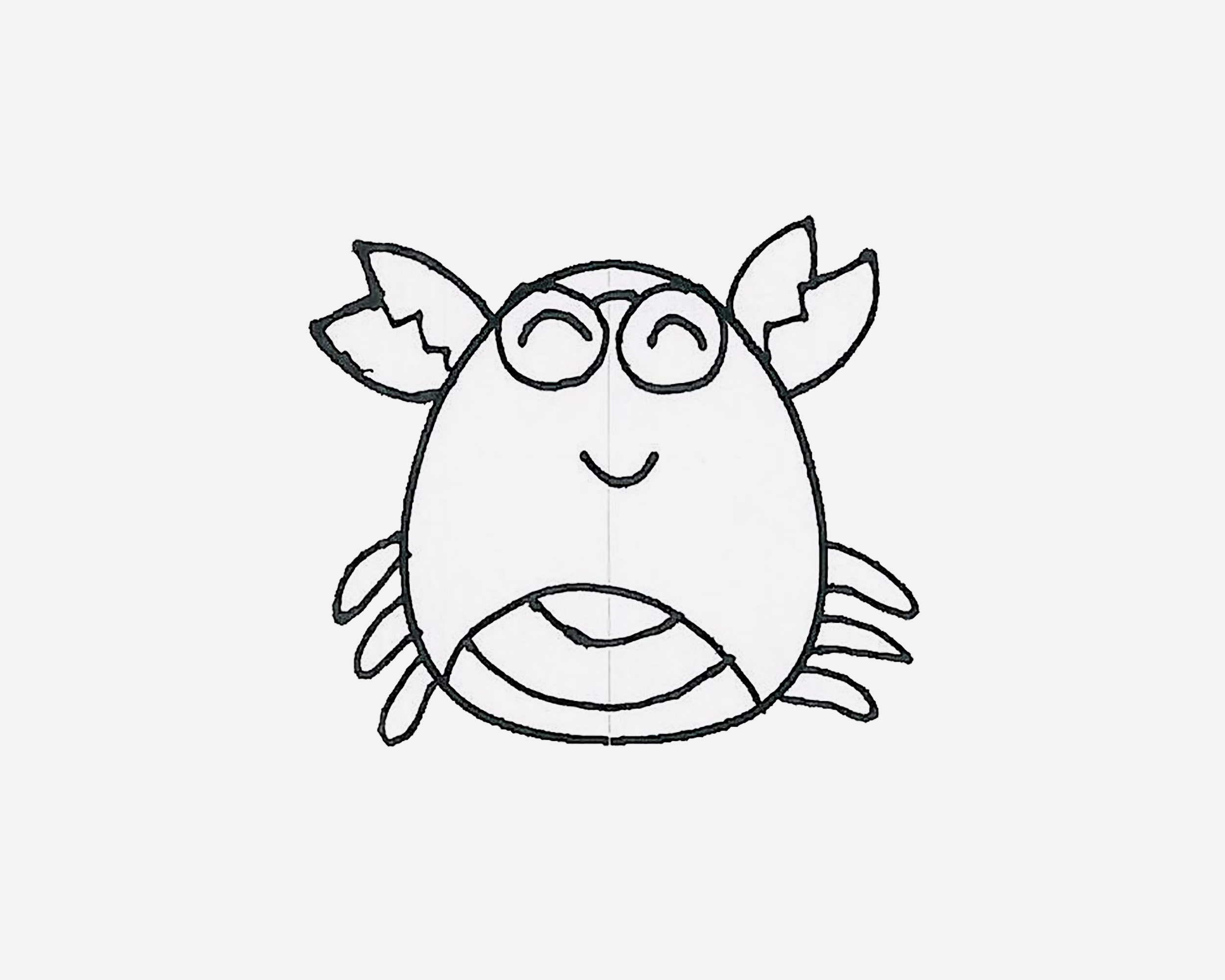 最简单儿童画图片 涂色螃蟹怎么画最简单💛巧艺网