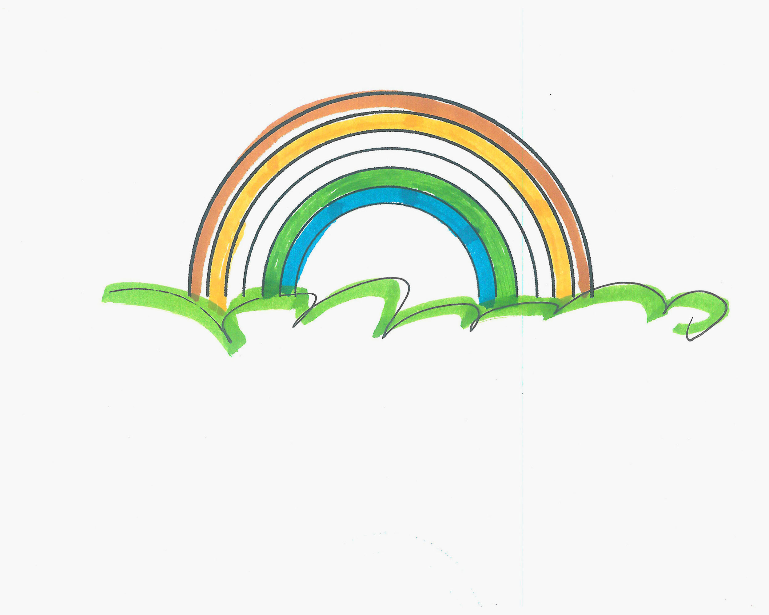 简单又可爱儿童画图片 小彩虹的画法💛巧艺网