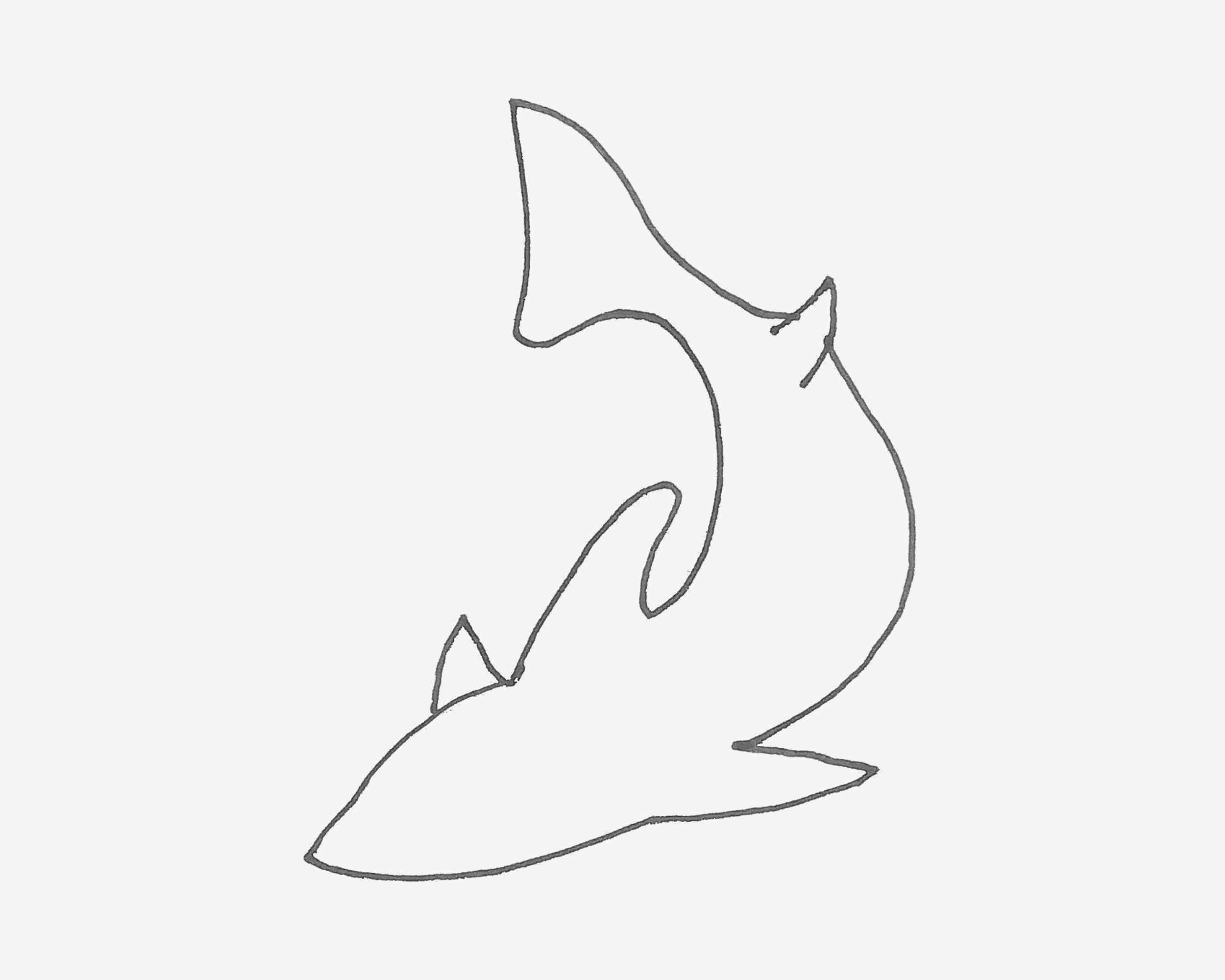 学画大白鲨 简笔画鲨鱼的画法图片步骤图解教程（羊的简笔画图片大全） - 有点网 - 好手艺