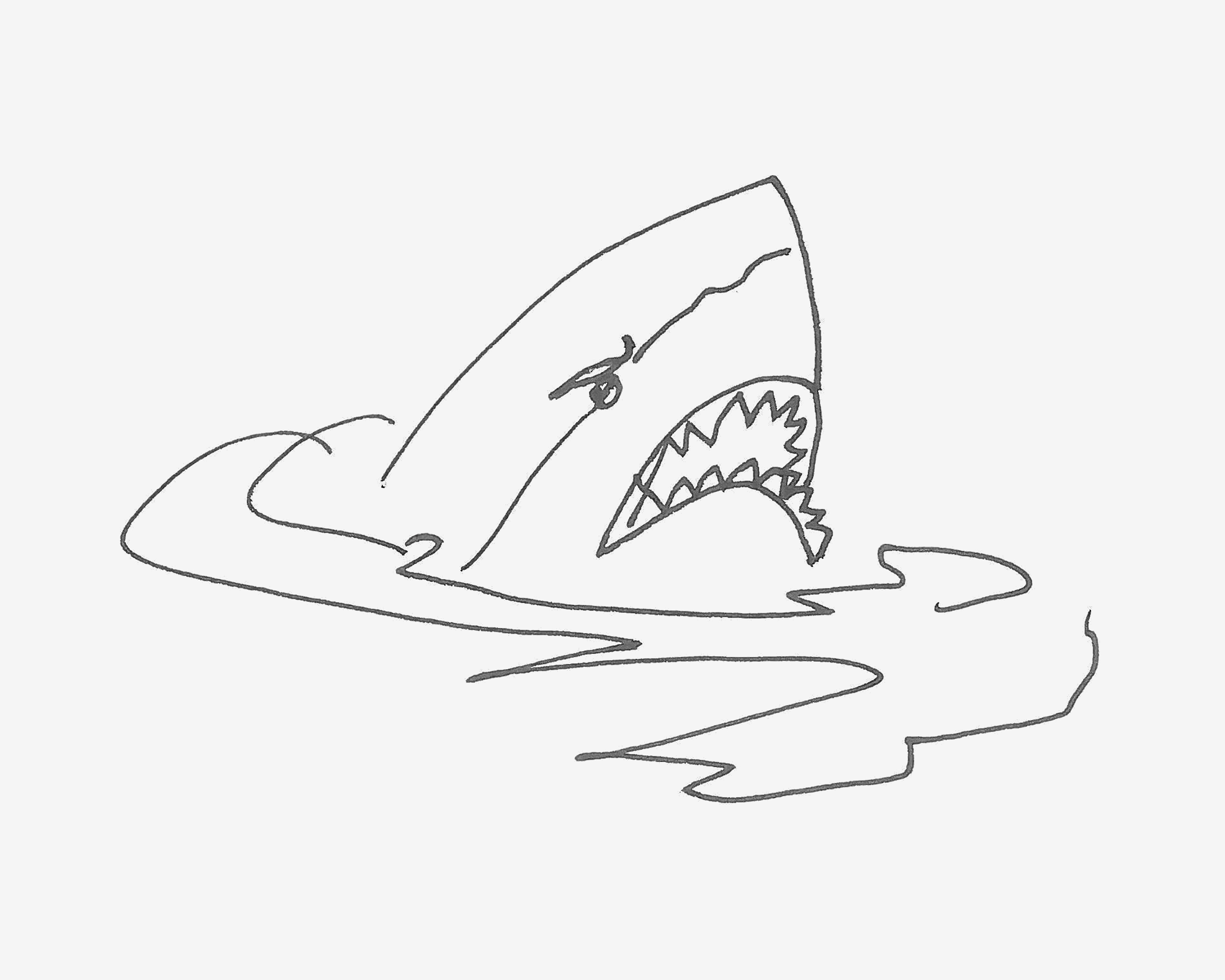 鲨鱼的简笔画怎么画（可爱鲨鱼简笔画教程） – 碳资讯