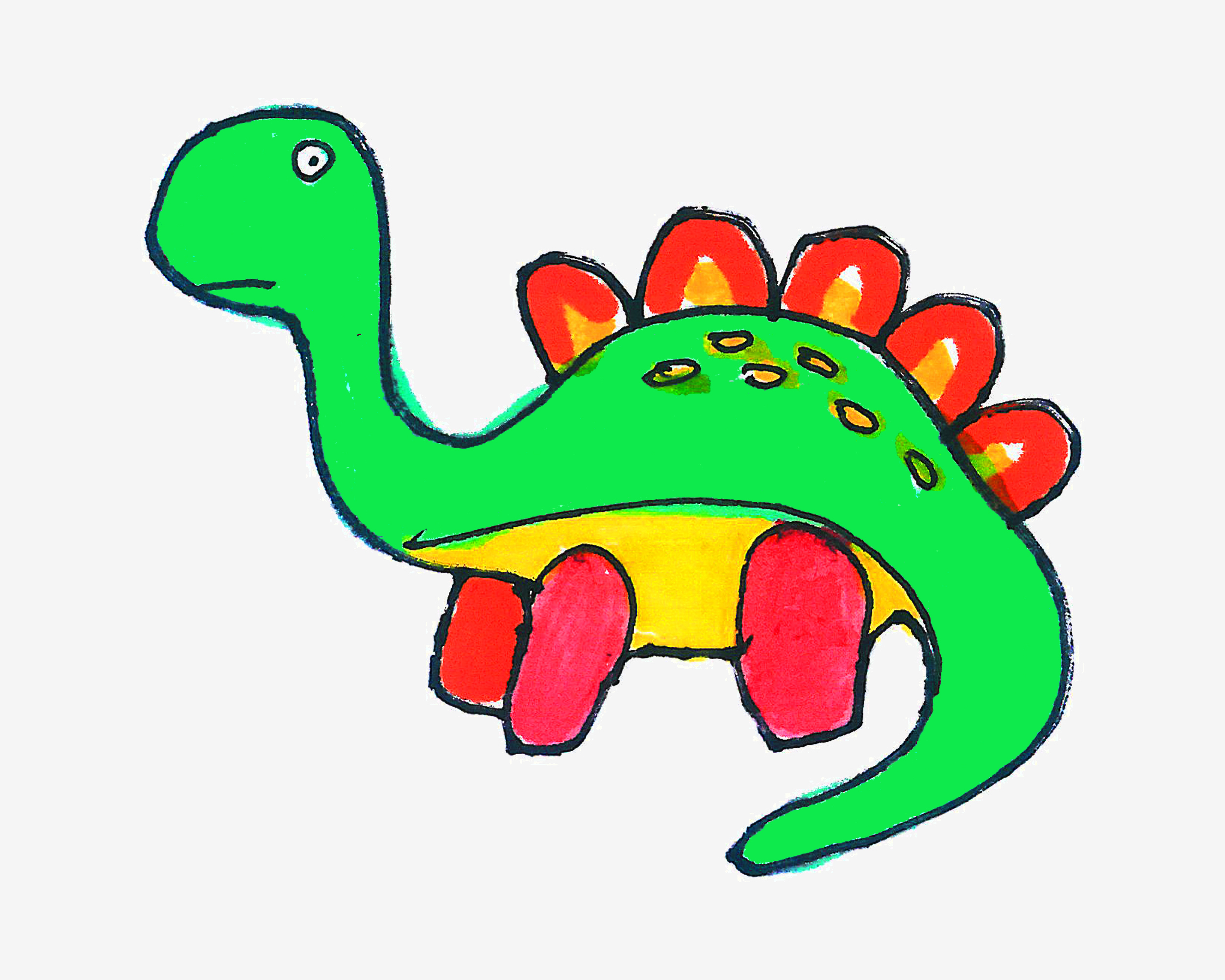 100种简笔画教程 恐龙怎么画最简单（儿童的绘画作品） - 有点网 - 好手艺