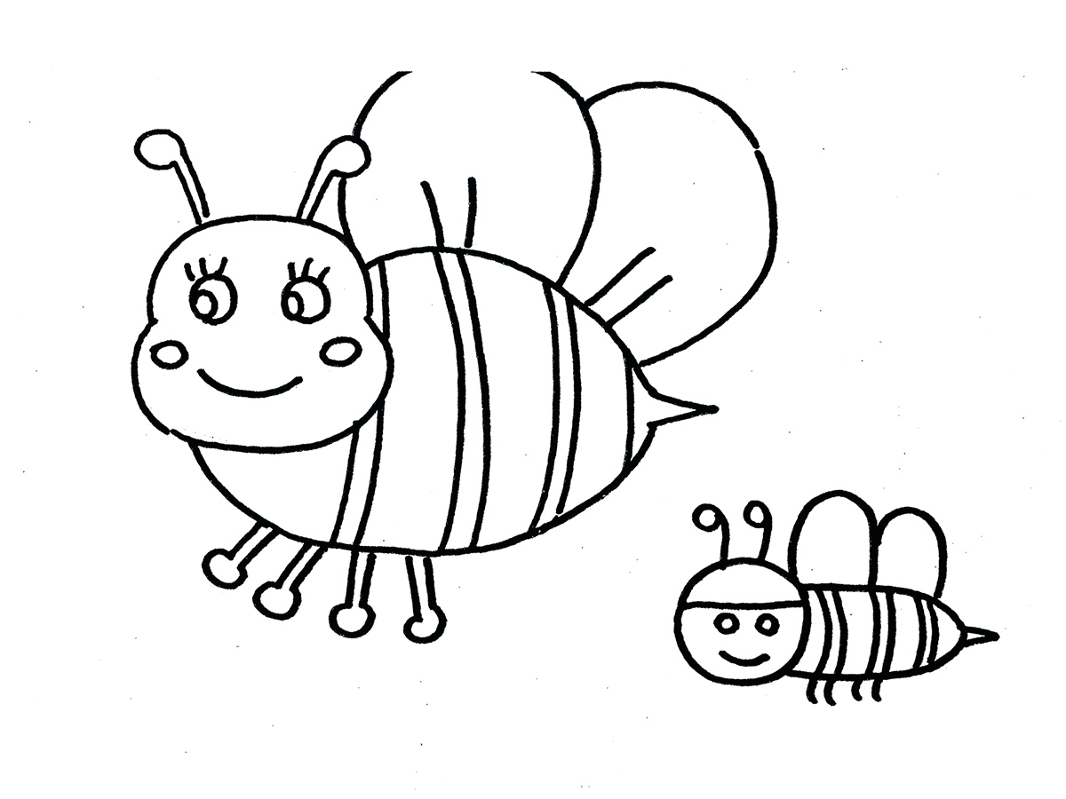 少儿彩色画画 漂亮简笔画小蜜蜂怎么画图解教程（竹子简笔画图片大全） - 有点网 - 好手艺