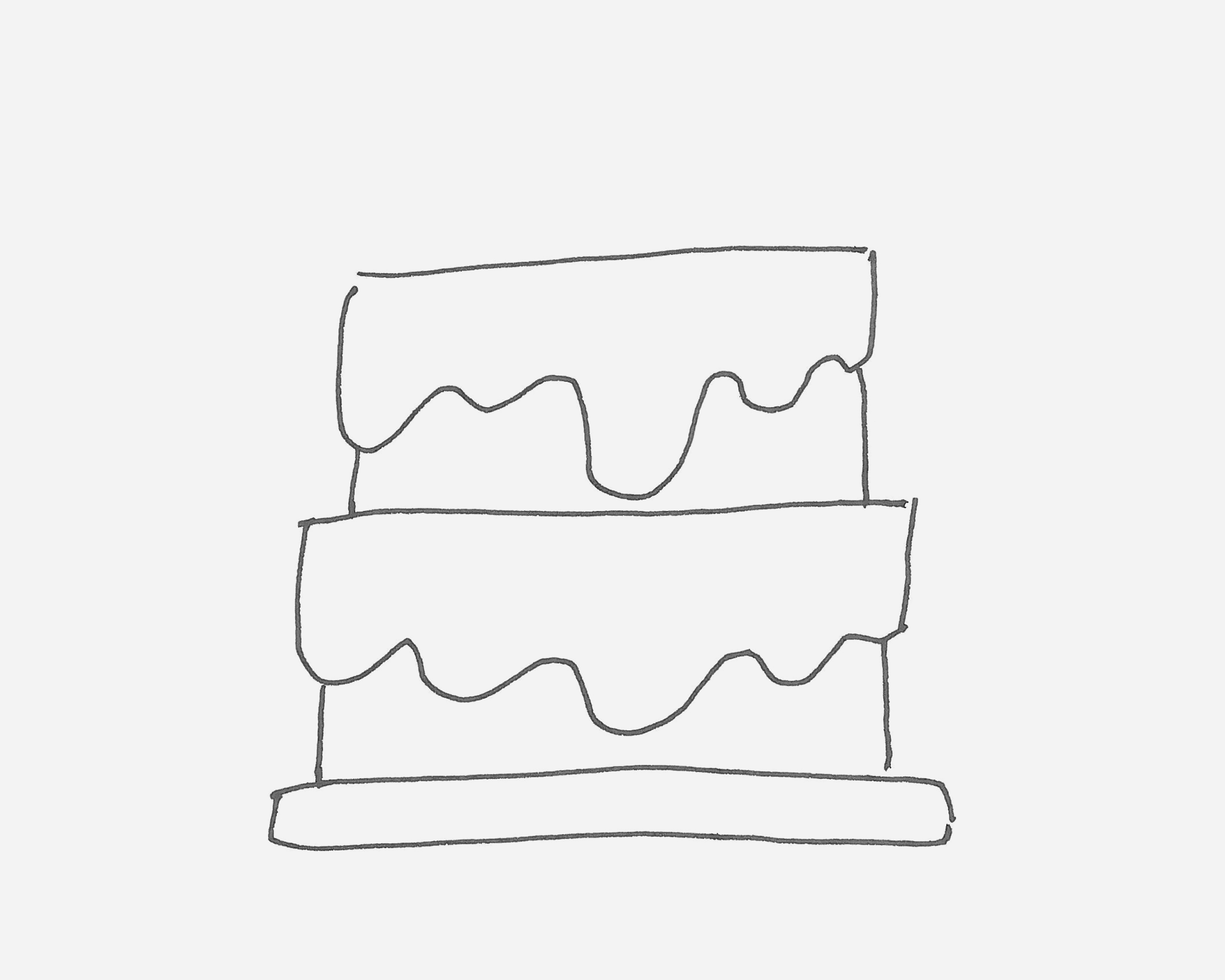 7-9岁简笔画教程 简单蛋糕的画法教程