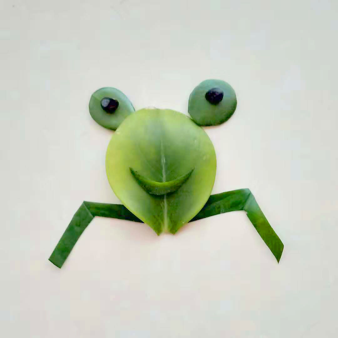 简单创意的儿童手工豆子拼贴画之有趣的小青蛙