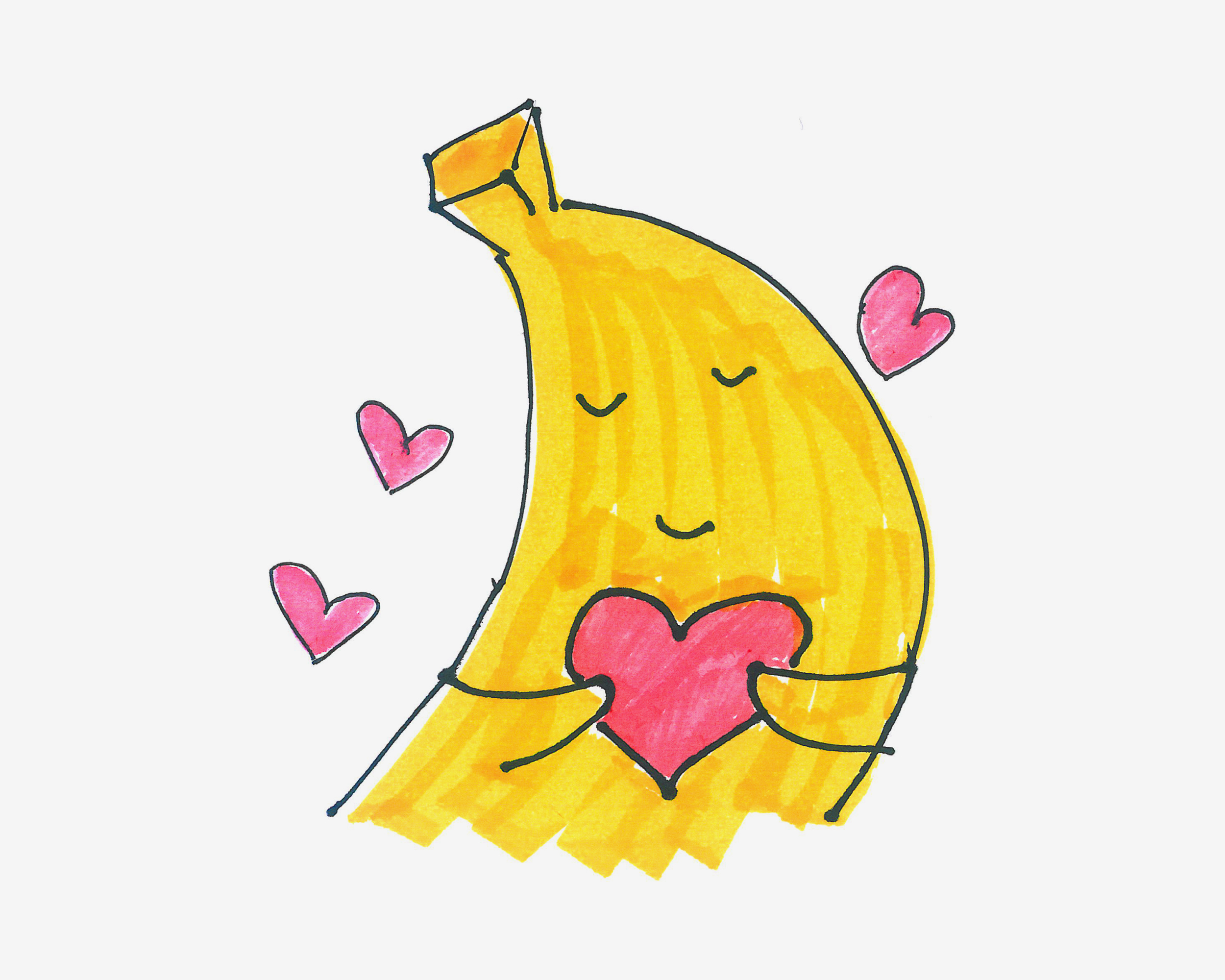 幼儿水彩画图片大全 可爱的香蕉