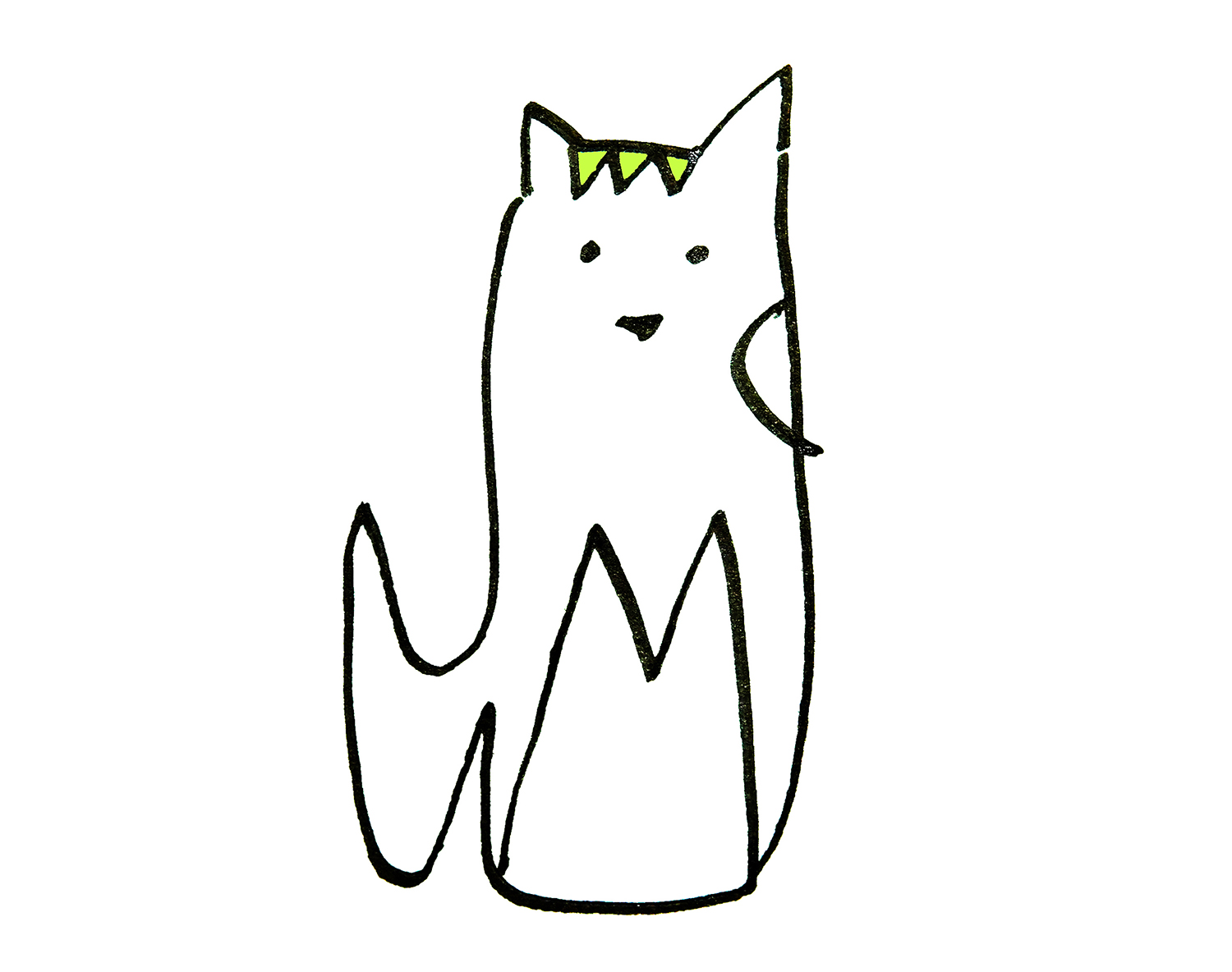 有颜色小猫的画法图解教程  简单简笔画步骤图片