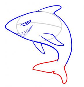 简单的幼儿手工DIY简笔画 卡通鲨鱼的画法大全