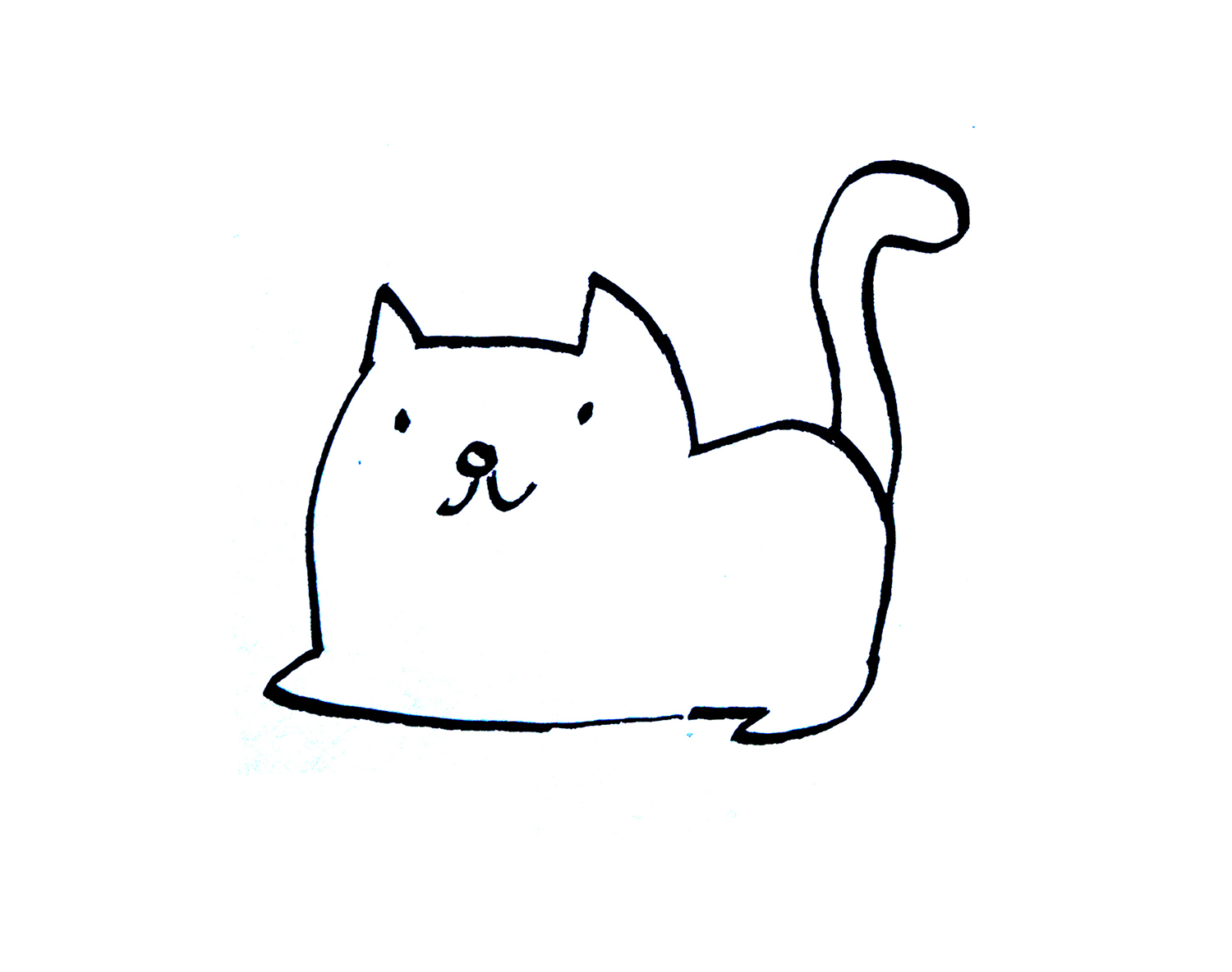 儿童画有颜色小猫的画法步骤教程  儿童可爱简笔画图