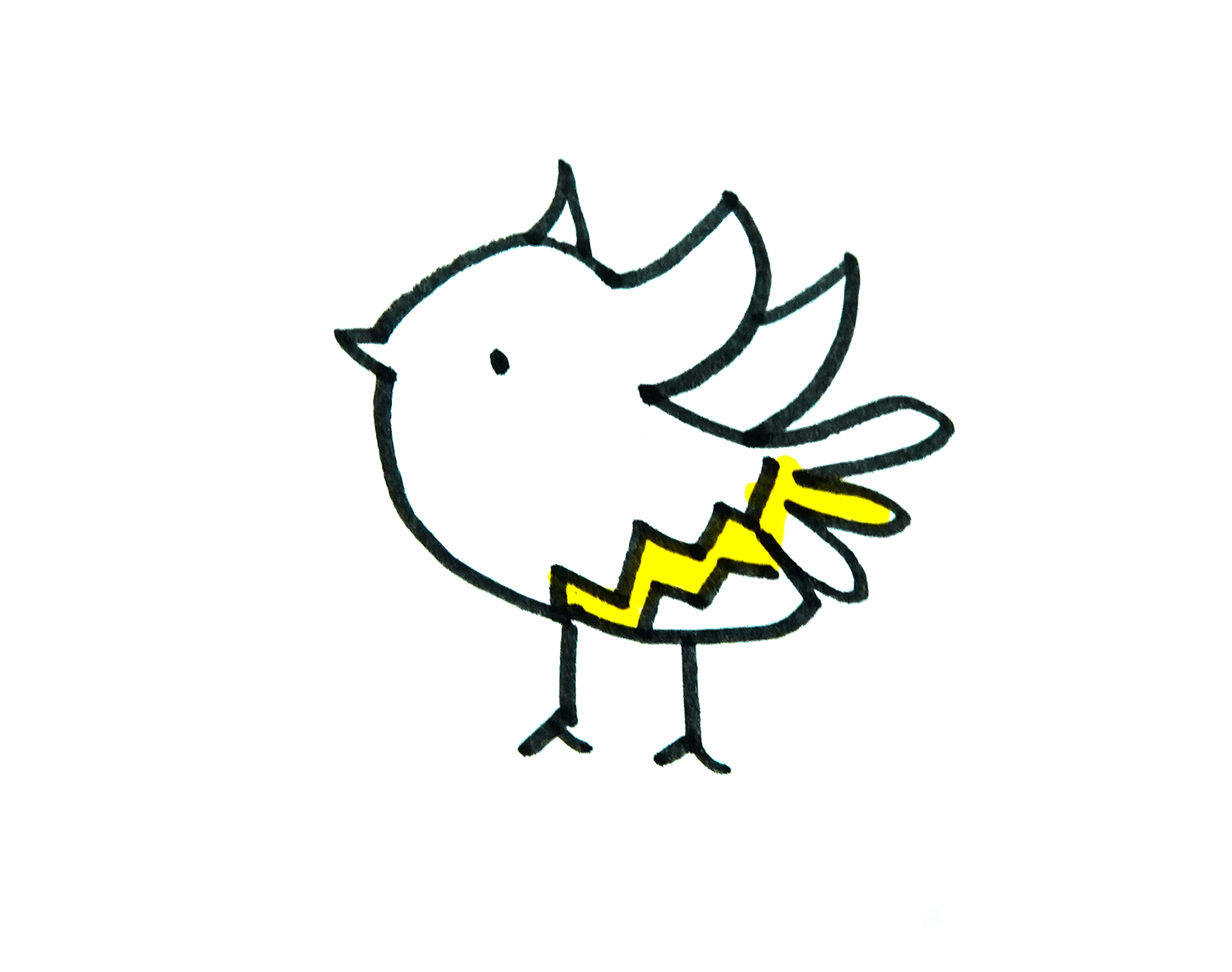 一步一步教你画有颜色小鸟的画法步骤教程  简笔画图片