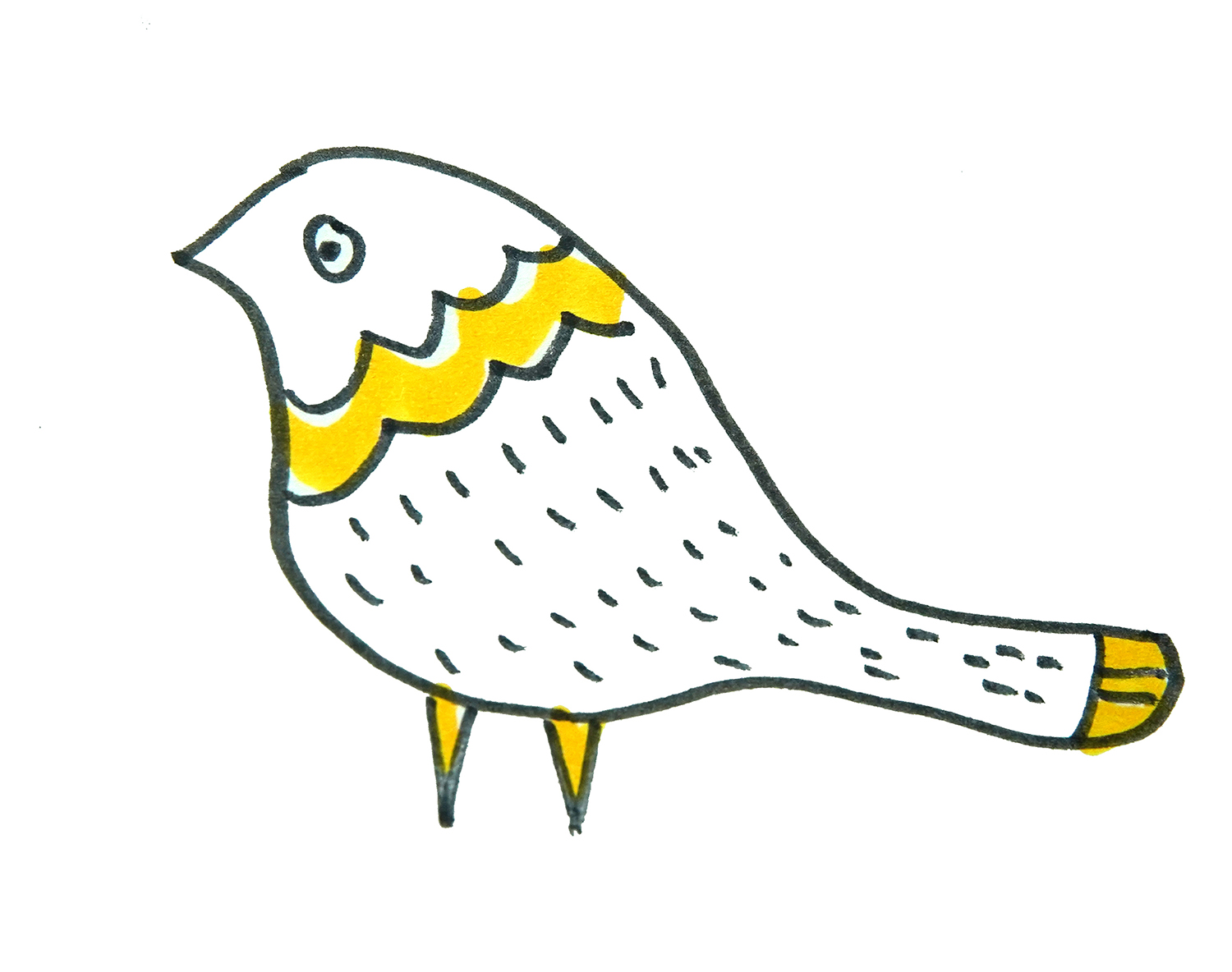 手绘小鸟的画法步骤教程 简单可爱简笔画步骤图 肉丁儿童网