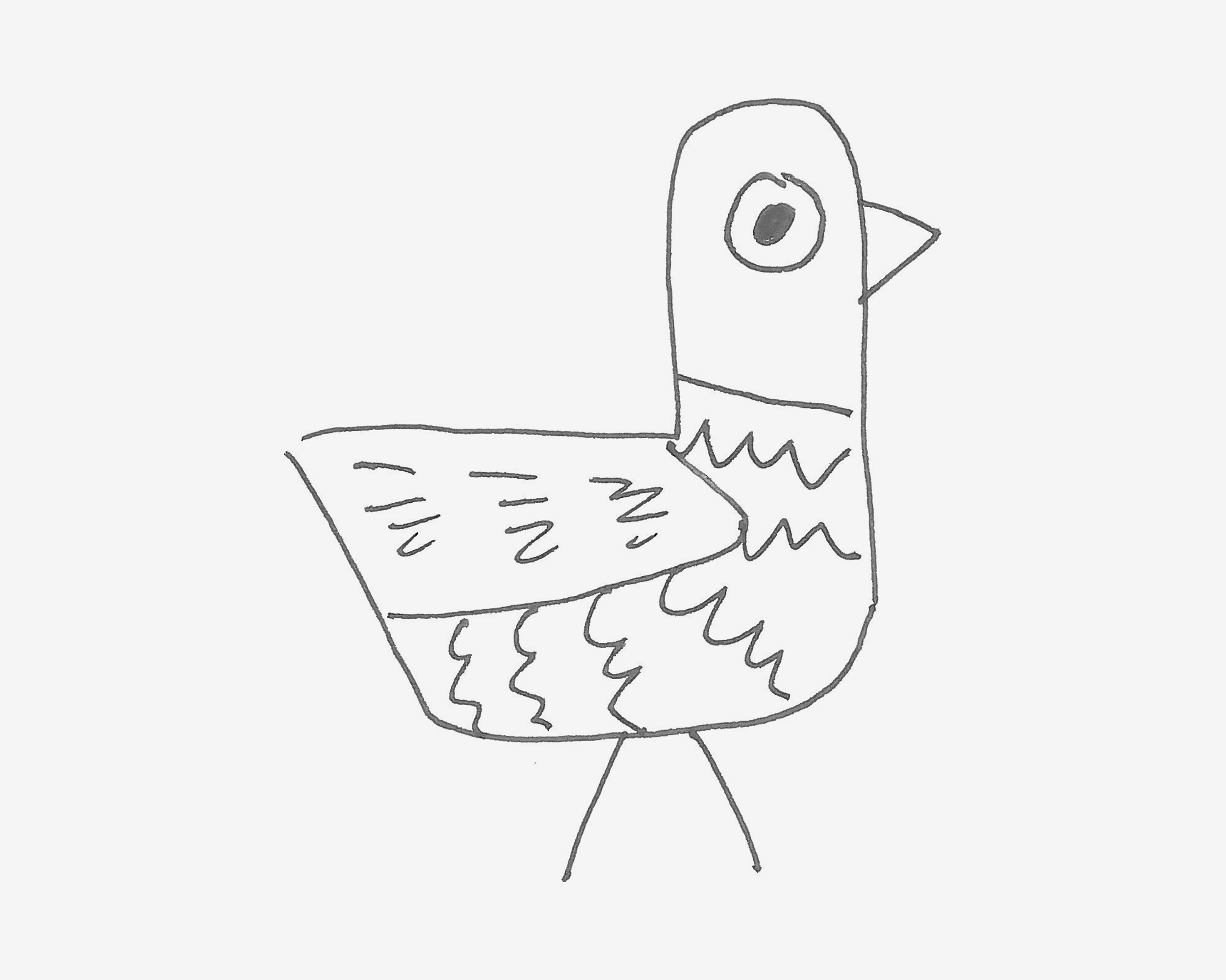 小动物简笔画步骤图大全  手绘色彩小鸟简笔画图解