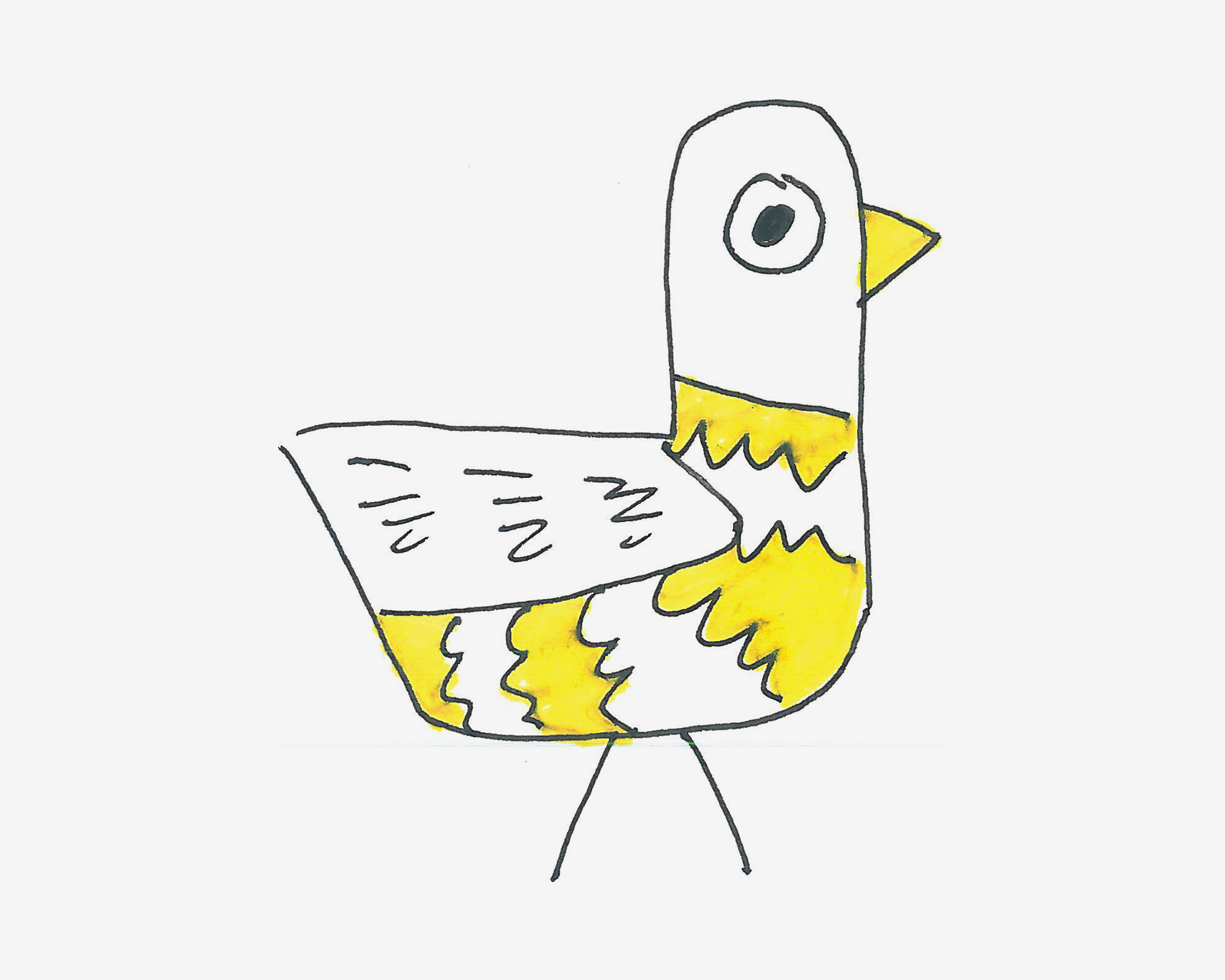 小动物简笔画步骤图大全  手绘色彩小鸟简笔画图解